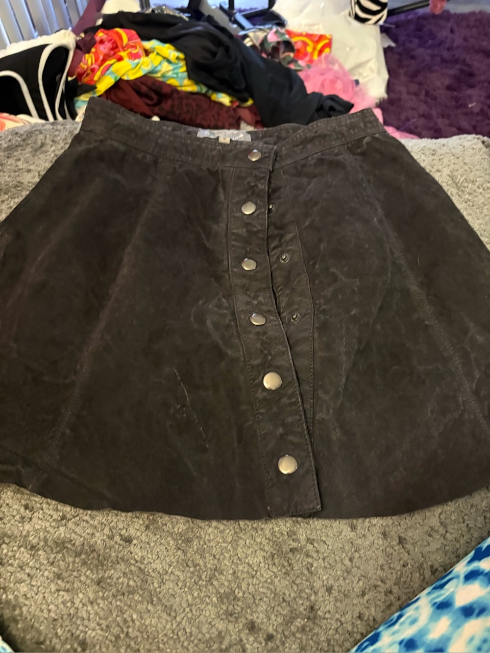 bagatelle Black Button-Front Circle Skirt